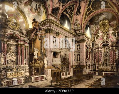 1895 ca. , VENEZIA , ITALIA : Enterior della CHIESA DEGLI SCALZI . Photochrom print colors a cura di Detroit Publishing Co. - CHIESA CATTOLICA - CHIESA - VENEZIA - VENETO - ITALIA - FOTO STORICHE - STORIA - GEOGRAFIA - GEOGRAFIA - ARCHITETTURA - ARCHITETTURA - - WORLD - ITALIANO - ARTE - ARTI Visive - PITTURA - PITTORI - M - 800 - VENETO - Jesuiti - Gesuati ---- Archivio GBB Foto Stock