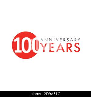 numeri del 100° anniversario. logotipo di 100 anni. Semplici congrati. Modello di disegno web grafico astratto isolato. Cifre creative. 100% quali Illustrazione Vettoriale