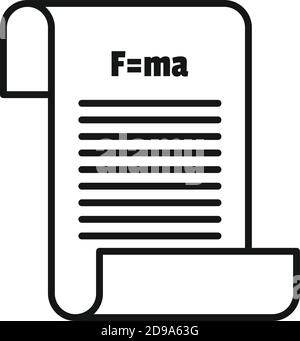 Icona forza Newton, stile contorno Illustrazione Vettoriale