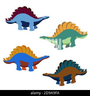 Stegosauro. Illustrazione vettoriale di grandi animali preistorici. Illustrazione Vettoriale