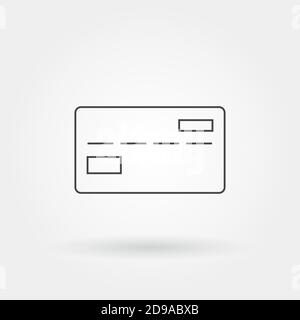 carta di credito singola icona isolata con linea moderna o profilo stile Illustrazione Vettoriale