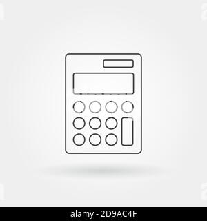 calcolatrice singola icona isolata con linea moderna o stile di contorno Illustrazione Vettoriale