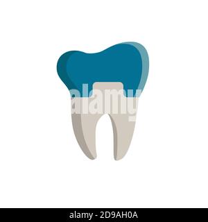 Icona della corona dentale. Elemento semplice della raccolta di odontoiatria. Icona Creative Dental Crown per web design, modelli, infografiche e altro ancora Illustrazione Vettoriale