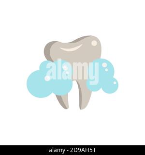 Icona pulizia denti. Elemento semplice della raccolta di odontoiatria. Icona di pulizia dei denti creativi per web design, modelli, infografiche e altro ancora Illustrazione Vettoriale
