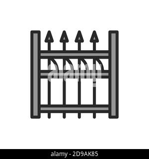 Icona della linea di colore di alluminio Fence. Pittogramma per pagina web, app mobile, promo. Illustrazione Vettoriale