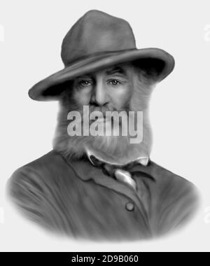 Walt Whitman 1819-1892 poeta americano saggista giornalista Foto Stock