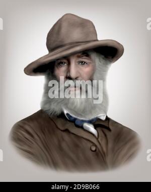 Walt Whitman 1819-1892 poeta americano saggista giornalista Foto Stock