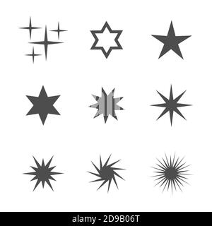 Insieme di icone di stelle. Illustrazione vettoriale Illustrazione Vettoriale