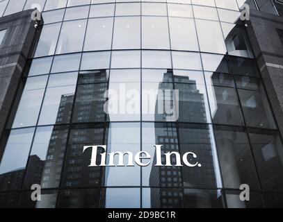 NEW YORK, USA - 28 aprile 2016: Time Inc. È una società editrice americana con sede a New York. Possiede e pubblica oltre 90 marchi di riviste, in particolare Foto Stock