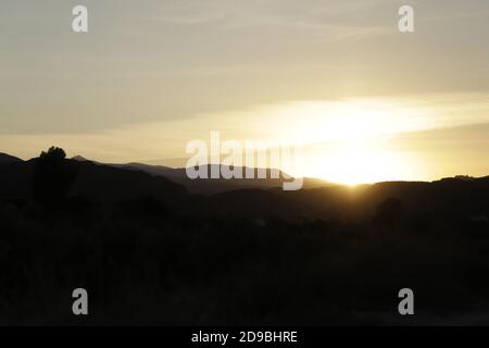 Tramonto nella valle di Almanzora Foto Stock