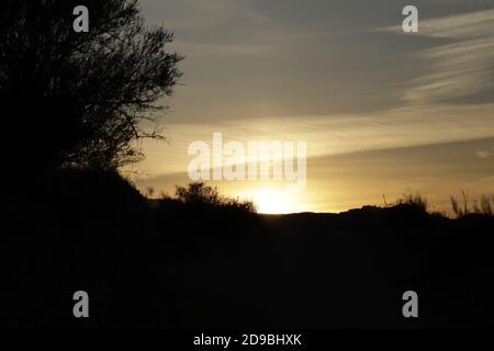 Tramonto nella valle di Almanzora Foto Stock