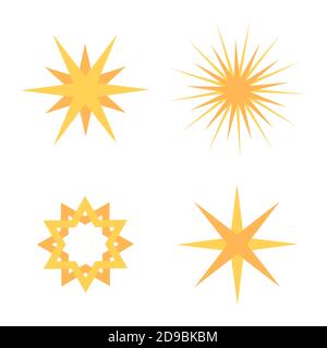 Quattro stelle piatte icone collezione. Illustrazione vettoriale Illustrazione Vettoriale