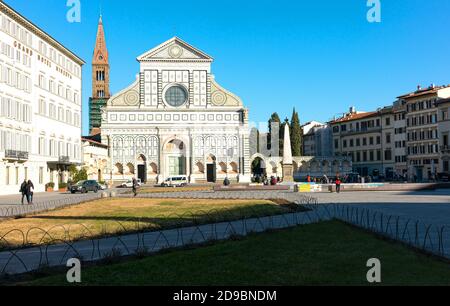 Firenze, Italia - 13 febbraio 2019: Vie della Basilica di Santa Maria Novella, Foto Stock