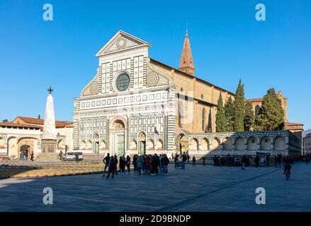 Firenze, Italia - 13 febbraio 2019: Vie della Basilica di Santa Maria Novella, Foto Stock