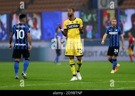 Torino, Italia. 31 novembre 2020. Hernani di Parma Calcio durante la Serie A partita tra FC Internazionale e Parma Calcio. Foto Stock