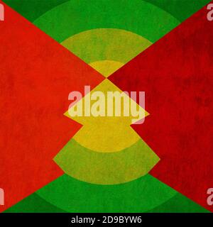 Stile retro geometrico albero di Natale, astratto grunge biglietto di auguri di design. Foto Stock