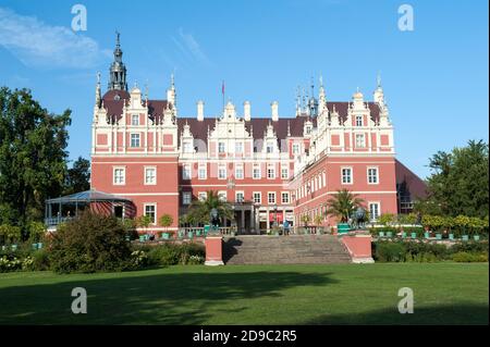 Muskau palace, Muskau Park, Superiore Lusazia, Germania Foto Stock