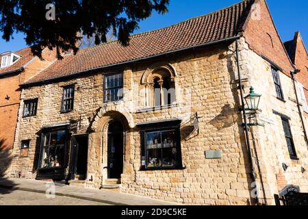 The Norman House, Aaron the Jewes House, Steep Hill, Lincoln, Lincolnshire, Inghilterra, Regno Unito. Foto Stock