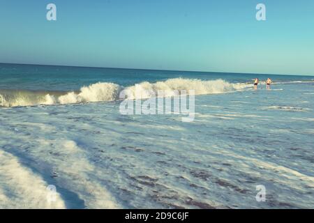 Vintage Seascape sfondo. Immagine colorata Foto Stock