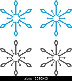 Ornamenti di Natale a forma di icona fiocchi di neve illustrazione Illustrazione Vettoriale