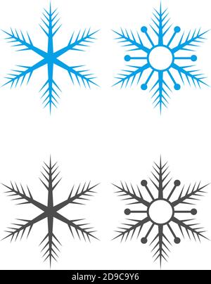 Ornamenti di Natale a forma di icona fiocchi di neve illustrazione Illustrazione Vettoriale