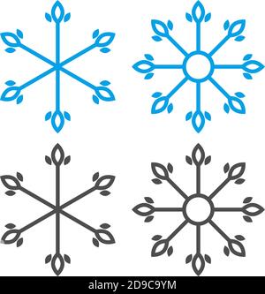 Ornamenti di Natale a forma di icona fiocchi di neve illustrazione Illustrazione Vettoriale