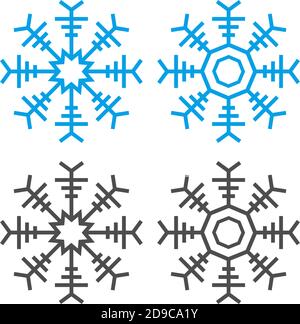 Ornamenti di Natale a forma di icona fiocchi di neve illustrazione Illustrazione Vettoriale