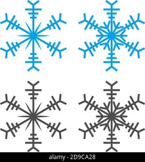 Ornamenti di Natale a forma di icona fiocchi di neve illustrazione Illustrazione Vettoriale