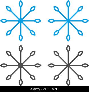 Ornamenti di Natale a forma di icona fiocchi di neve illustrazione Illustrazione Vettoriale