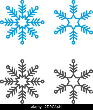Ornamenti di Natale a forma di icona fiocchi di neve illustrazione Illustrazione Vettoriale