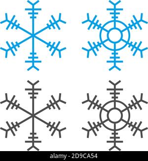 Ornamenti di Natale a forma di icona fiocchi di neve illustrazione Illustrazione Vettoriale