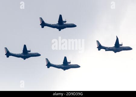 Gli aerei dell'aeronautica messicana sono visti nella parata militare del 16. Questa parata è in commemorazione dell'anniversario dell'indipendenza del Messico´s Foto Stock