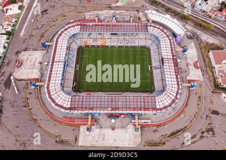 Veduta aerea dell'Estadio Hidalgo, sede della squadra di calcio Pachuca a Pachuca, Hidalgo, Messico. Foto Stock