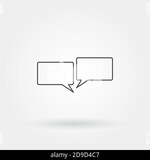 discussione singola icona isolata con linea moderna o stile di contorno vettore Illustrazione Vettoriale