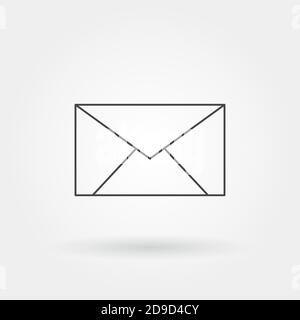 busta singola icona isolata con linea moderna o stile di contorno Illustrazione Vettoriale