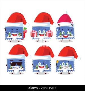 Emoticon di Babbo Natale con il carattere cartoon biglietto di natale paesaggio Illustrazione Vettoriale