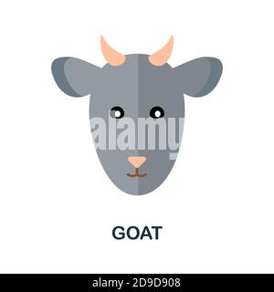 Icona capra. Elemento semplice dalla collezione di animali domestici. Icona Creative Goat per web design, modelli, infografiche e altro ancora Illustrazione Vettoriale