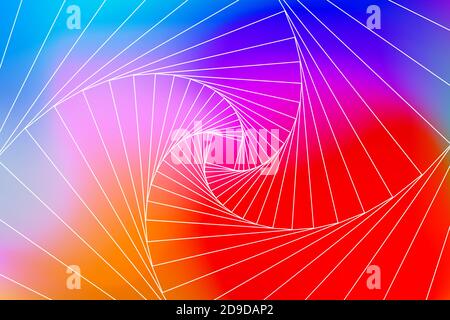 Grafica del computer vortice a gradiente rosso, blu e arancione Foto Stock