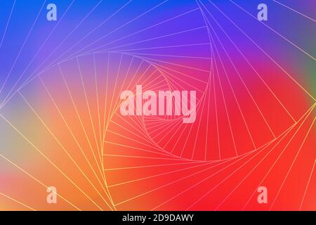 Grafica del computer vortice a gradiente rosso, blu e arancione Foto Stock