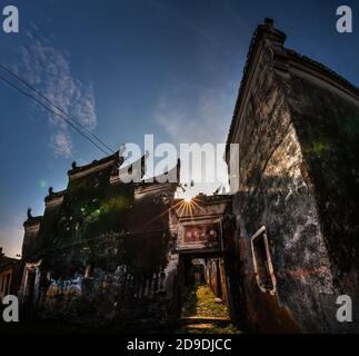 Guangxi guilin Tang Jiatun irrigazione Contea di Yang Foto Stock