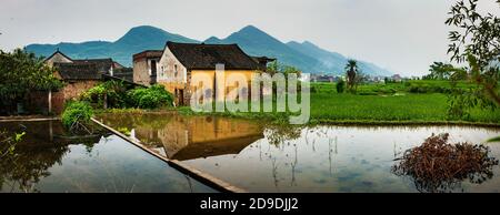 Guangxi guilin Tang Jiatun irrigazione Contea di Yang Foto Stock