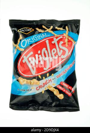 Borsa di Twiglets originali, Twiglets sono stati prodotti per la prima volta nel 1935 da Jacob's. Foto Stock