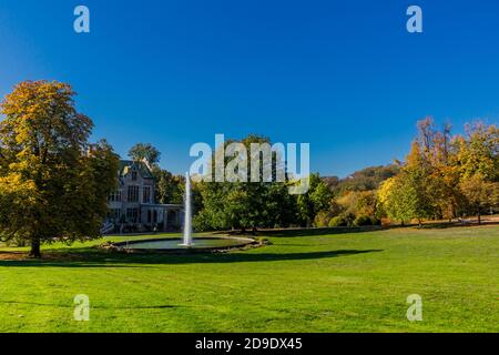 Sensazioni autunnali nella bellissima valle di Werra - Turingia / Germania Foto Stock