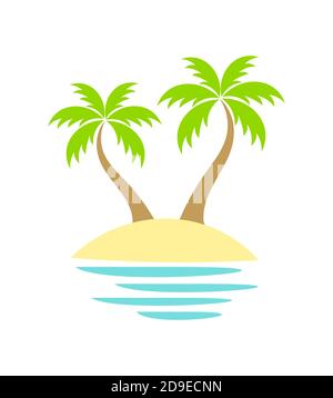 Palme sull'isola. Illustrazione Vettoriale Illustrazione Vettoriale
