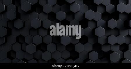 esagoni grigi sfondo moderno 3d rendering illustrazione 3d Foto Stock