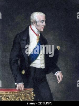 ARTHUR WELLESLEY, DUCA DI WELLINGTON (1769-1852) soldato anglo-irlandese circa 1850 Foto Stock