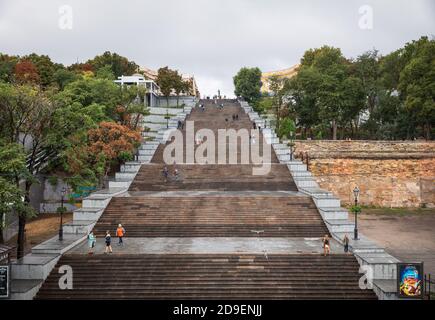 Odessa, Ucraina - Set 10, 2018: Potemkin Scale è una scala gigante in Odessa. Le scale sono considerate un ingresso formale nella città dalla direzione Foto Stock