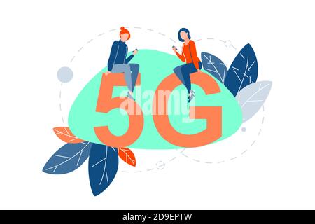 Concetto di comunicazione Internet 5g Illustrazione Vettoriale