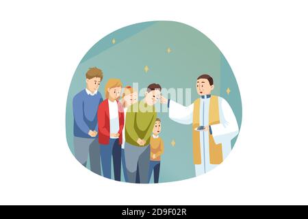 Religione, vacanza, Bibbia, concetto di celebrazione del cristianesimo Illustrazione Vettoriale