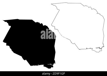 Caldwell County, North Carolina state (Stati Uniti, Stati Uniti d'America, Stati Uniti, Stati Uniti, Stati Uniti) mappa vettoriale, schizzo scrimolo mappa Caldwell Illustrazione Vettoriale